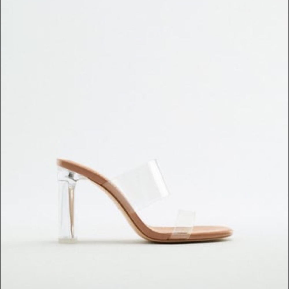 Zara Clear/Nude Heels